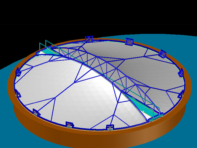 隨動式鋼架反吊膜結(jié)構